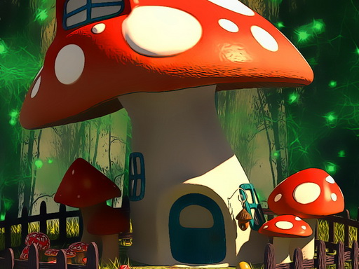 Funny Mushroom Houses Jigsaw